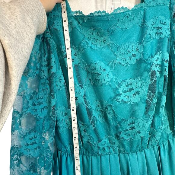 Handmade VTG Lace Dress SZ 10 Long Romantic Feminine Floral Cottagecore Fairy - Picture 12 of 16